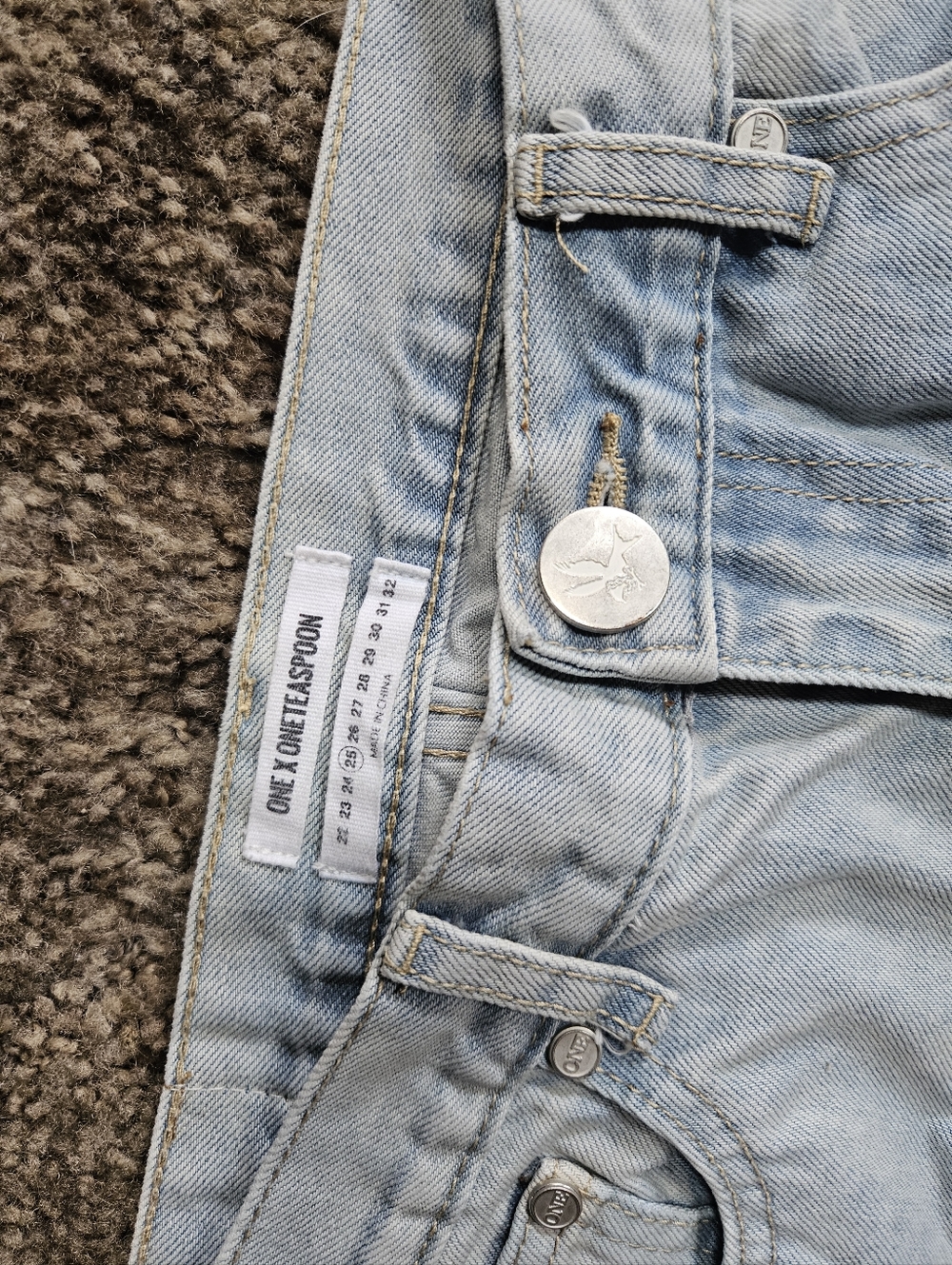 One Teaspoon Light Blue Distressed Women's Jeans - Picture 2 of 3